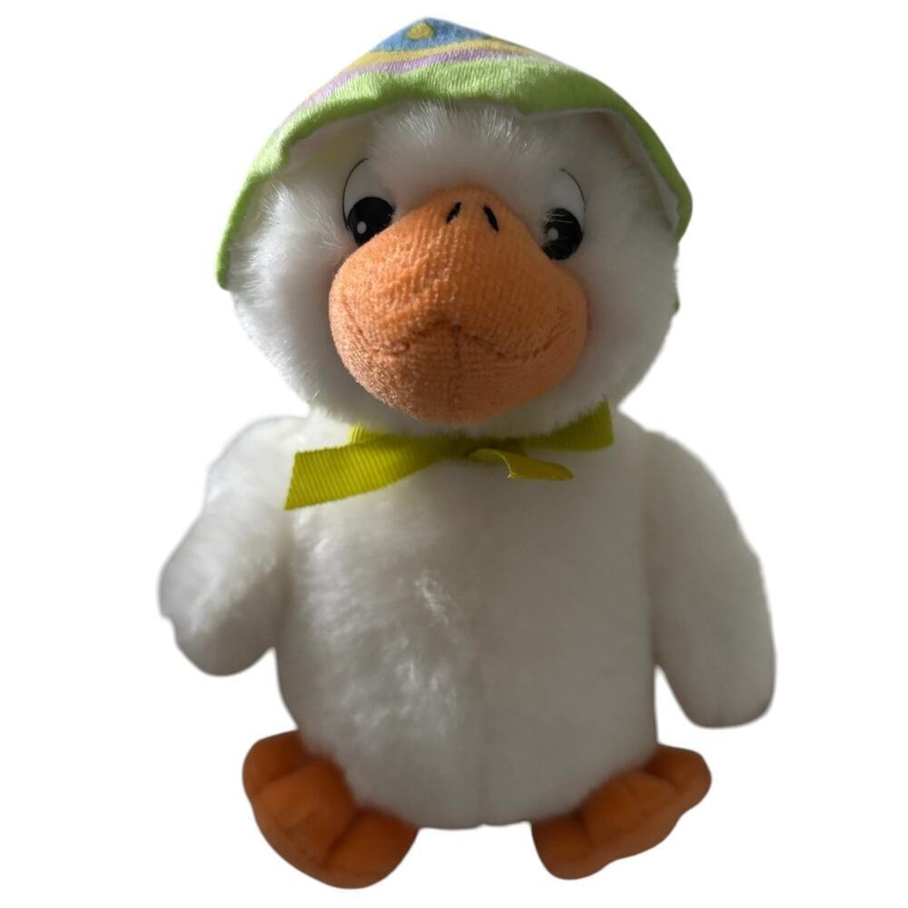 Vintage Gund Egghead 3603 Plush White Duck Easter Egg Hat Original Tag 6"